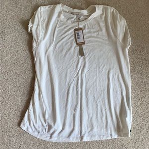 Plain white T-shirt.